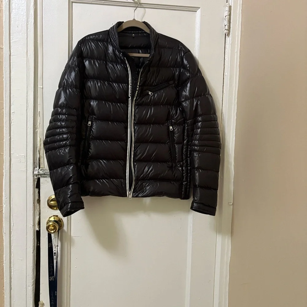 Moncler Shiny Black Puffer Jacket Men Size 3 - Picture 3 of 14
